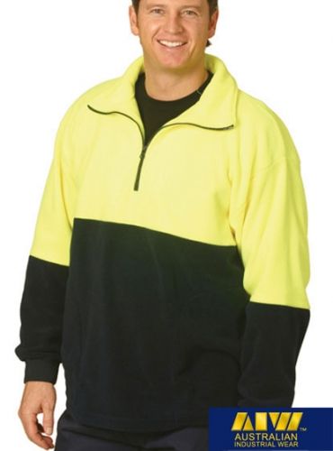 sw07a.jpg Winning Spirit AIW HiVis Polar Fleece Half Zip Pullover (SW07) - Ensures comfort and functionality for all body types.